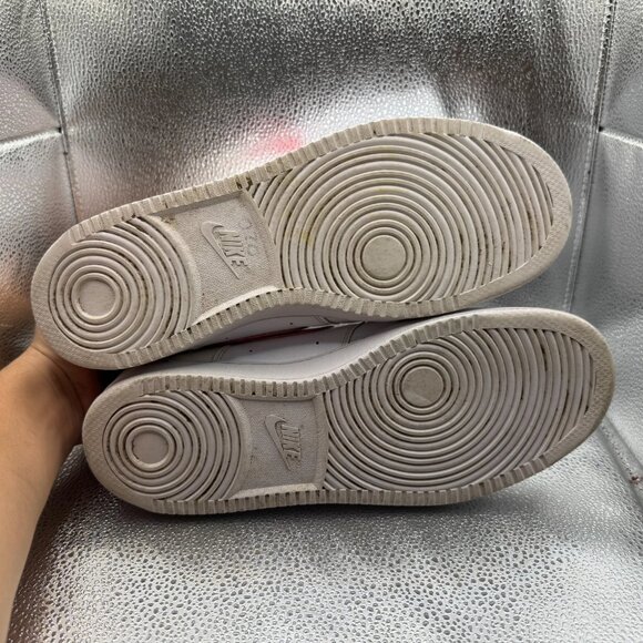 Size 11.5 Nike Court Vision Mid White Crimson Womens Leather Sneaker CD5436-102 - Picture 9 of 9